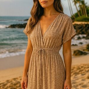 Kori America Women’s NWT Sheer Swimsuit Coverup Size Medium Flowy Beach Breezy